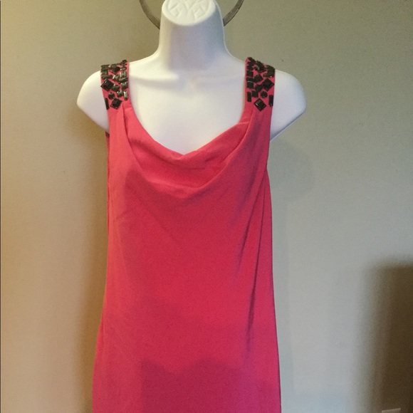 TIBI 4 Bubble & Tweet Jeweled Low Back Pink Dress